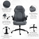 English Elm Vinsetto High Back Office Chair With Flip Up Armrests, Swivel Computer Chair With Adjustable Height and Tilt Function, Dark Gray