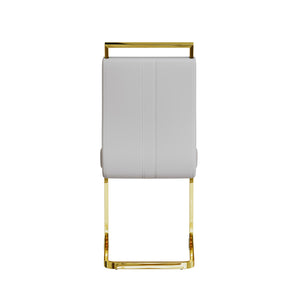 English Elm Modern Glam High Back Pu Leather Dining Chairs with Gold Metal Legs Set of 4 W3732P356627
