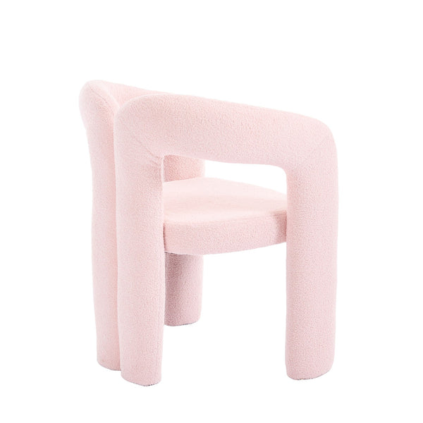 English Elm Contemporary Velvet Upholstered Barrel Accent Chair with Curved Support, Foam Seat, Steel Frame Finish Pink W395P224758