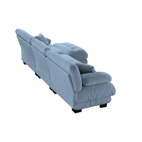 English Elm Luxury Modular Sectional Sofa Couch - Oversized Chenille L-Shaped Cloud Sofa For Ultimate Comfort W714S01083