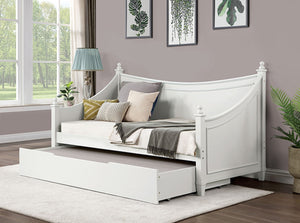 English Elm Transitional Twin Daybed With Trundle - Solid Wood, Classic Molding, White Finish, Space-Saving Design B2741S00477-GIGA
