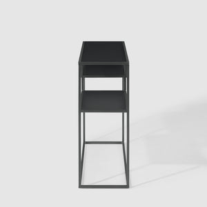 42" Metal and Wood Tiered Shelf Entry Table Black MAYL2KSB Walker Edison