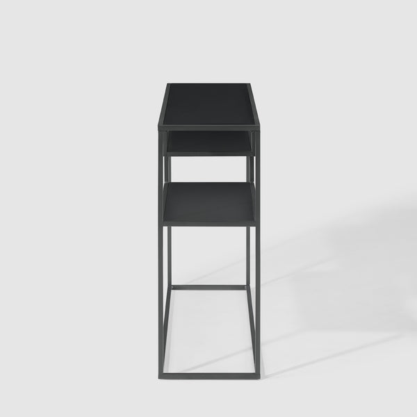 42" Metal and Wood Tiered Shelf Entry Table Black MAYL2KSB Walker Edison