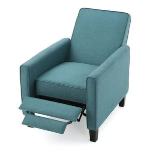 English Elm Christopher Knight Home® - Teal Linen Push Back Chair with Ergonomic Plush Padding, Breathable Upholstery, Durable Frame - Stylish Recliner for Living Room Comfort 52422.00FDTE
