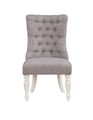 English Elm Grey and Antique White Side Chair With Tufted Back (Set Of 2)