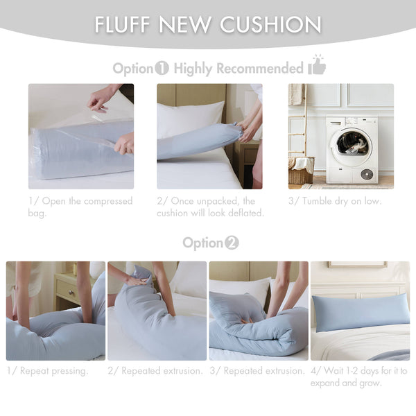 English Elm 1- Piece Full Body Cooling Pillow with Nylon Spandex Cover for Side Sleepers White B035P482973