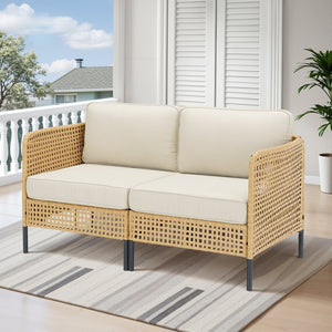 English Elm Outdoor Wicker Swivel Glider Chair Set Patio Rocker with Plush T Back Cushions T3773P419997