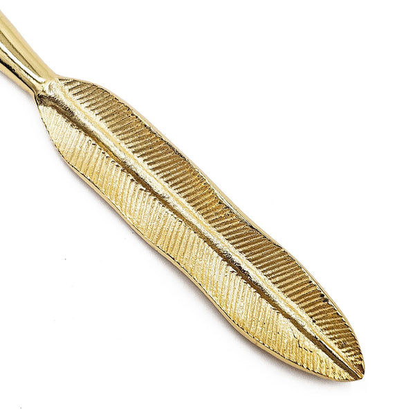 English Elm S/5 Elegant Gold Cutlery Set With Feather Handles – Perfect For Gifting & Everyday Dining Luxury W2078P284547-GIGA