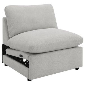 English Elm Hollander Modular Fabric Sectional with Three Power Recliners for Flexible Living Rooms B062S01810