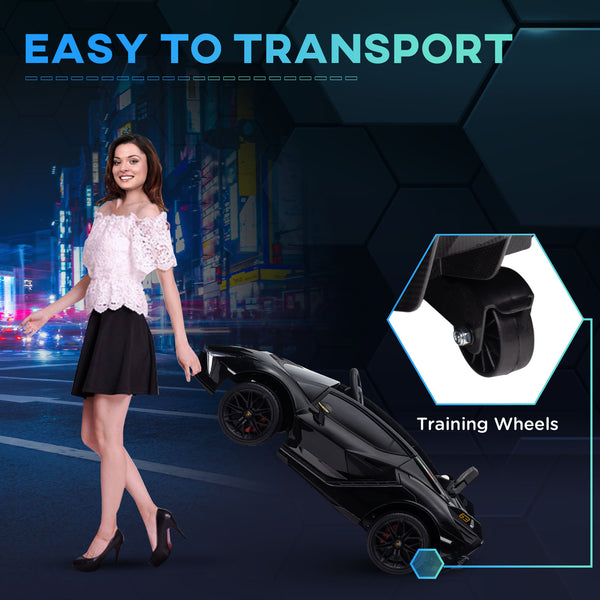 English Elm Qaba 12v Toddler Electric Motorcycle with Twist Throttle Rear Suspension Training Wheels W2225P249905