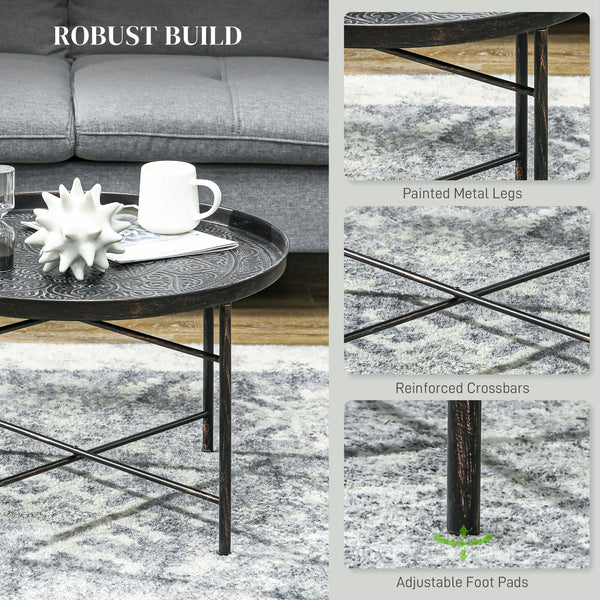 English Elm HOMCOM Elegant 2-Tier Console Table with Lower Shelf and X Frame, Space-Saving Entryway Accent Table Pewter W2225P217439