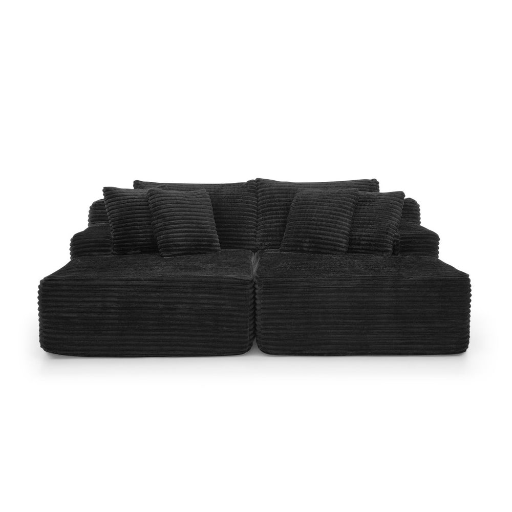English Elm Two-Seater Lazy Lounge Chair – Plush Velvet Sofa For Cozy Living Rooms & Bedrooms, No Assembly Required W487S00347-GIGA