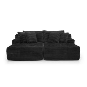 English Elm Two-Seater Lazy Lounge Chair – Plush Velvet Sofa For Cozy Living Rooms & Bedrooms, No Assembly Required W487S00347-GIGA