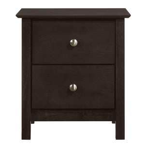 English Elm Doviin Brown 2-Drawer Nightstand With Metal Pull Knob