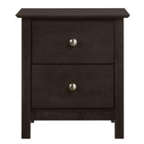 Modern 2-Drawer Nightstand with Metal Pull Knob - Sleek Design, Ample Storage