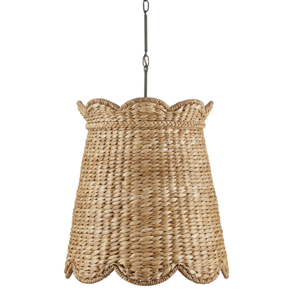 Annabelle Pendant - Artisan-Made Woven Light Fixture in Natural Water Hyacinth with Parisian Flair