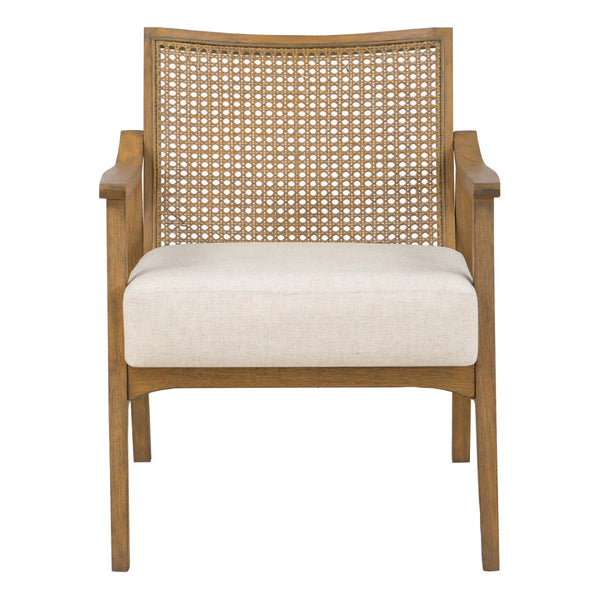 OSP Home Furnishings Alaina Cane Back Arm Chair Linen