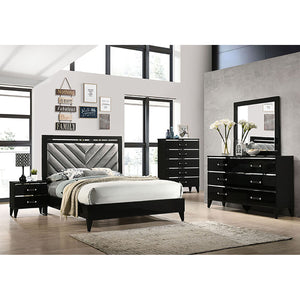 English Elm Black Solid Wood 2-Drawer Nightstand with Dovetail Drawers, 3/4 Extension Glides & Safety Stop - Durable Storage for Bedroom (23.5"x23.5") B062P189183