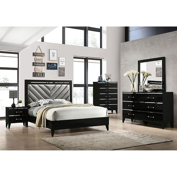 English Elm Black Solid Wood 2-Drawer Nightstand with Dovetail Drawers, 3/4 Extension Glides & Safety Stop - Durable Storage for Bedroom (23.5"x23.5") B062P189183