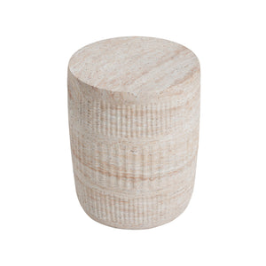 English Elm Christopher Knight Home® - Outdoor/Indoor Lightweight Concrete Side Table - Versatile Beige Travertine Accent For Any Space N773P253794Z