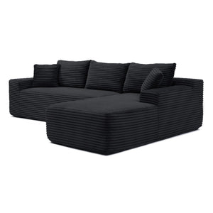 English Elm 105'' Modular Cloud Sectional with Deep Seat Corduroy Upholstery for Living Room W1117P377683
