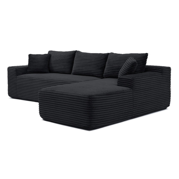 English Elm 105'' Modular Cloud Sectional with Deep Seat Corduroy Upholstery for Living Room W1117P377683