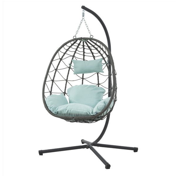 English Elm Egg Chair With Stand - Cozy Indoor/Outdoor Swing For Stylish Relaxation In Your Living Space W1703P163950