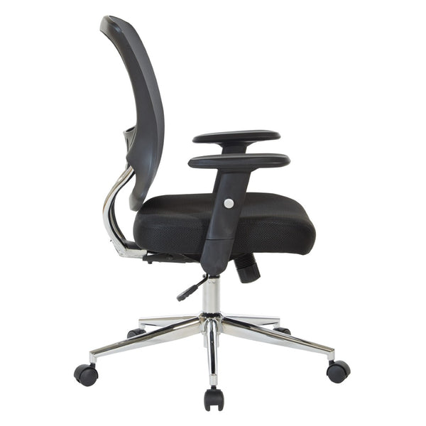 OSP Home Furnishings Mesh Task Chair with Lumbar Support Breathable Seat and Ergonomic Arms for Home Office EM91027C-3