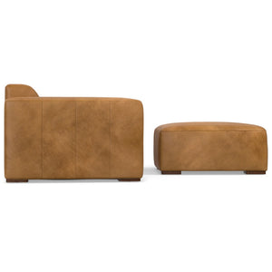 English Elm Rex 3-Seater Sofa & Ottoman Set: Luxurious Sienna Leather, Comfort-Driven Design, Modern Style B136P199216-GIGA