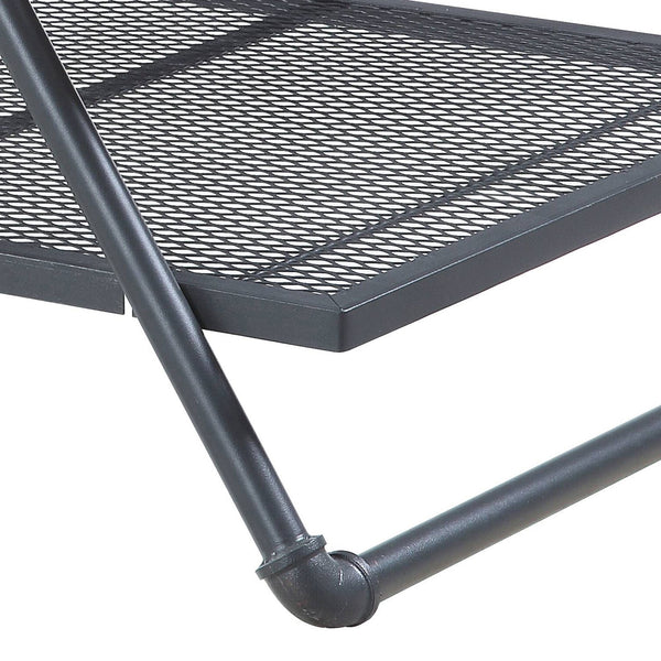 English Elm Oak Industrial Coffee Table With Sandy Grey Finish And Mesh Shelf For Modern Rustic Living Rooms B062P186437