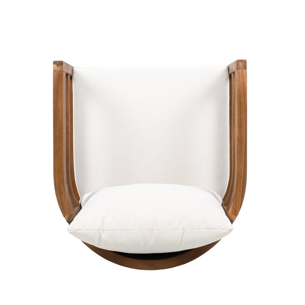 English Elm Outdoor Acacia Wood Dining Chairs with Cushioned Seats Patio Set of 2 Brown N768P362954B