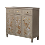 English Elm Dauphin Handpainted Entryway Storage Cabinet, Grey Cashmere Wood