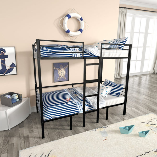 English Elm Full Full Size Loft Bed with Table Set, Transformable to Full over Full Bunk with Drawers, CPC-Certified, Metal Frame, Quiet Slats, Space-Saving Design W427S00069