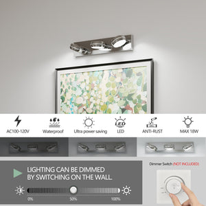 English Elm Led Vanity Lights 20In Modern 3-Light Chrome Bathroom Fixture For Bright, Stylish Mirror Illumination W2312P374934