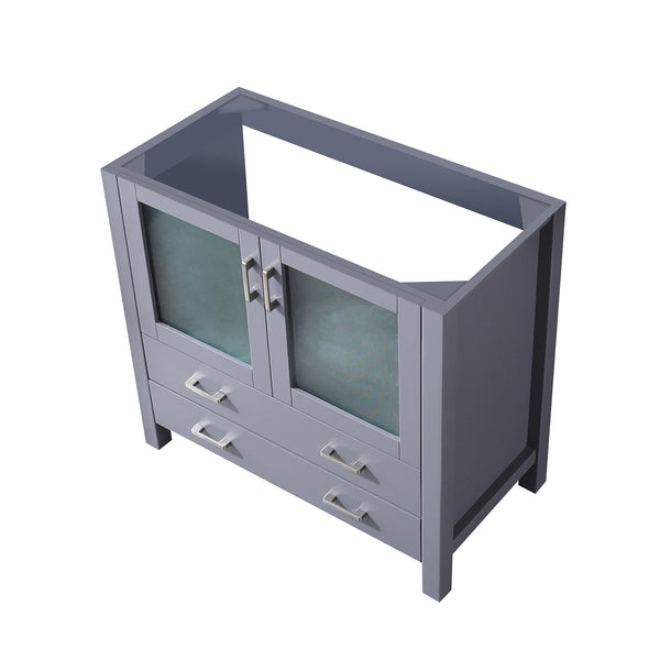 English Elm Dark Grey Bath Vanity - 36" W Solid Wood Cabinet With Soft-Close Drawers For Modern Bathrooms B2731P260436