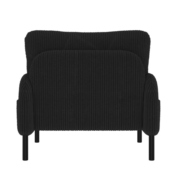 English Elm United We Win Corduroy Accent Chair Wide Seat Foam Cushion Living Room Lounge Black W1568P386164
