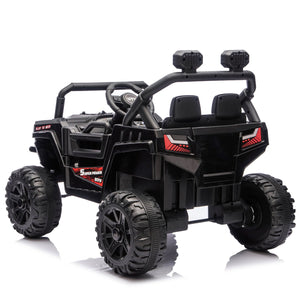 English Elm 12v Kids Electric Utv with 4-wheel Suspension Anti-collision Bar and 2-hour Battery Black W1578P343329