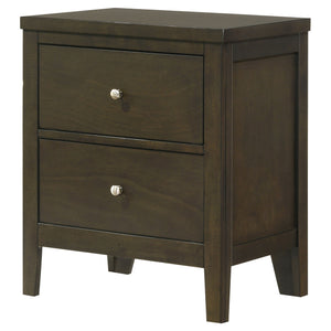 English Elm Clement Dark Cocoa Two-Drawer Nightstand with Brushed Nickel Hardware, Sturdy Wood, Versatile Style (26.25"H) B062P375568