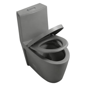 English Elm One-piece Elongated Porcelain Toilet Dual Flush Ada Comfort Height Soft Close Seat Light Grey W1920P425614