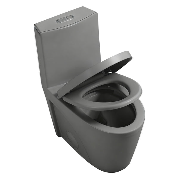 English Elm One-piece Elongated Porcelain Toilet Dual Flush Ada Comfort Height Soft Close Seat Light Grey W1920P425614
