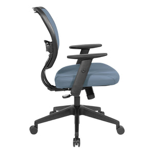 OSP Home Furnishings Silver Ion Antimicrobial Ergonomic Office Chair with Lumbar Support and Adjustable Arms Blue 5500D-R105