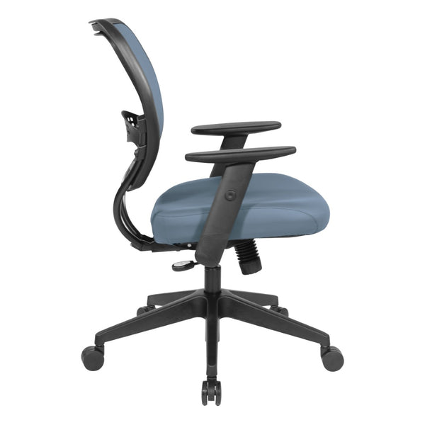 OSP Home Furnishings Silver Ion Antimicrobial Ergonomic Office Chair with Lumbar Support and Adjustable Arms Blue 5500D-R105