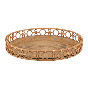 Currey & Company Tegal Decorative Serving Tray - Stylish 23-inch Accent With Geometric Design For Serving & Display Brown Arurog ,Glass 1200-1041-currey-company