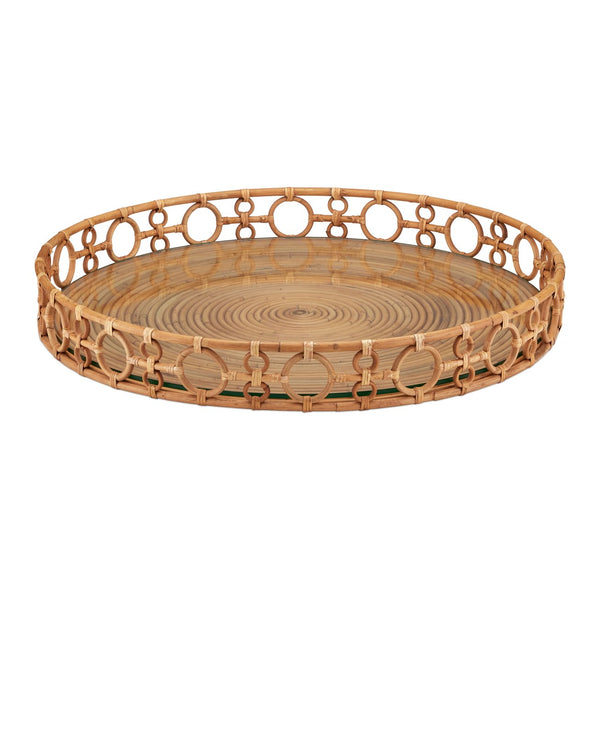 Currey & Company Tegal Decorative Serving Tray - Stylish 23-inch Accent With Geometric Design For Serving & Display Brown Arurog ,Glass 1200-1041-currey-company