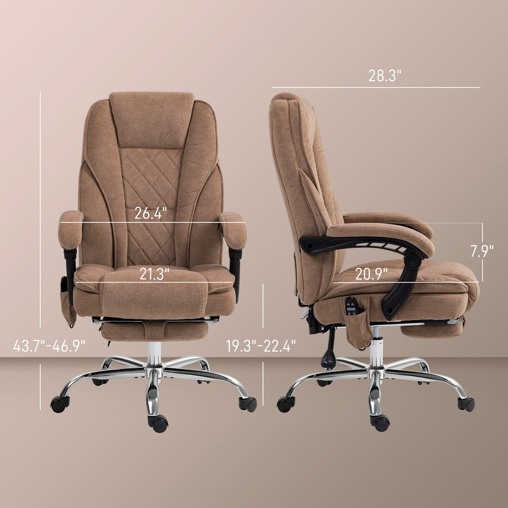 English Elm Office Massage Chair High Back Executive Recliner with Lumbar Heat and Footrest T3971P408496