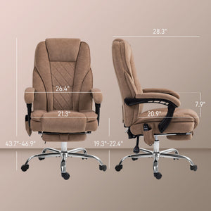 English Elm Office Massage Chair High Back Executive Recliner with Lumbar Heat and Footrest T3971P408496