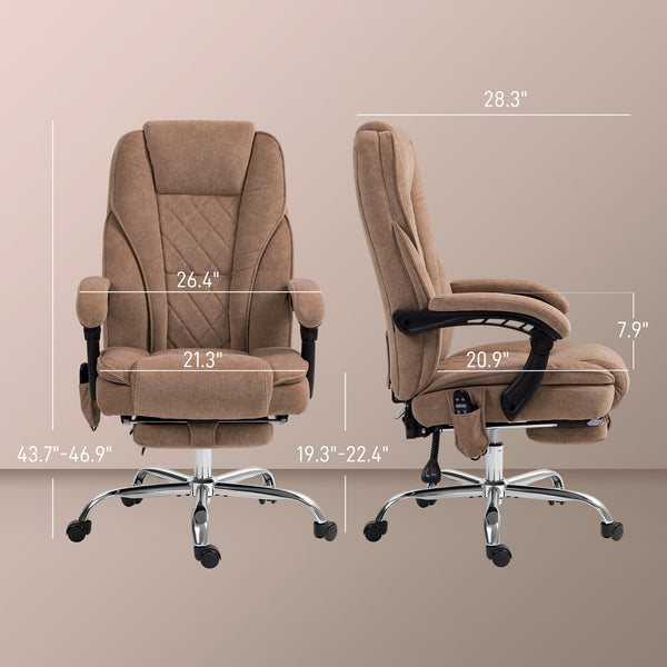 English Elm Office Massage Chair High Back Executive Recliner with Lumbar Heat and Footrest T3971P408496