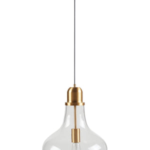 English Elm Bell Bell Shaped Glass Pendant Light Gold & Clear 13" Shade, 93" Drop, Iron Base, Modern Luxe B035P264532