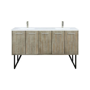 English Elm Rustic Acacia Double Bath Vanity With White Quartz Top, Brushed Nickel Faucet, Ample Storage & Style B2731P259629-GIGA