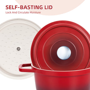 English Elm Lightweight 2.5 Qt Enameled Cast Aluminum Dutch Oven With Nonstick Finish - Ideal For Bread Baking! T3950P399486